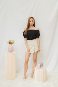 Zoe Basic Cotton Two-Way Top in Black (XS)