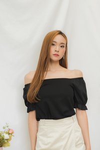 Zoe Basic Cotton Two-Way Top in Black (XS)