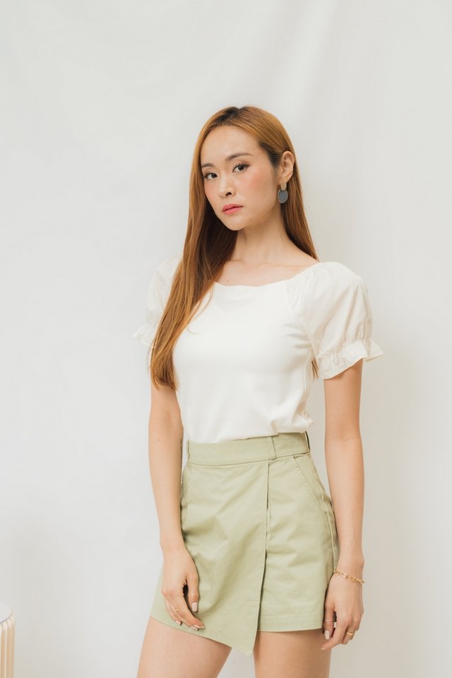 Zoe Basic Cotton Two-Way Top in White