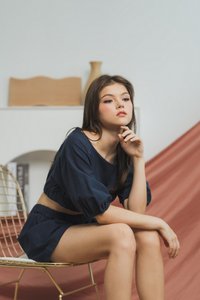 Miley Elastic Cotton Shorts in Navy (XS)