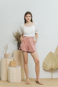 Alison High Waisted Shorts in Mauve Pink