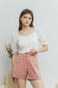 Alison High Waisted Shorts in Mauve Pink