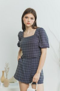Loretta Tweed Shorts in Navy