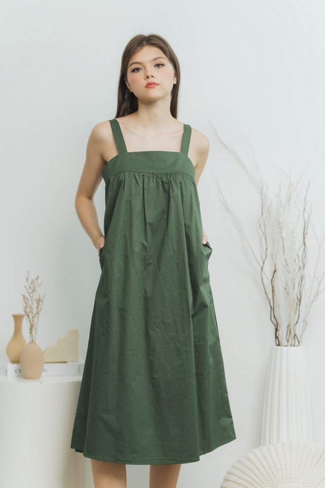 Florence Midi Dress in Forest