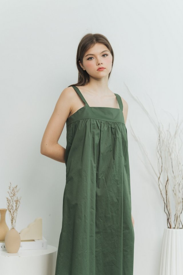 Florence Midi Dress in Forest