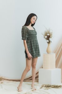 Joyice Eyelet Romper in Olive (XS)