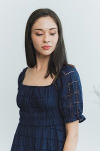 Joyice Eyelet Romper in Navy (XS)
