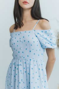 Berlinda Heart Shaped Maxi Dress in Blue (XS)