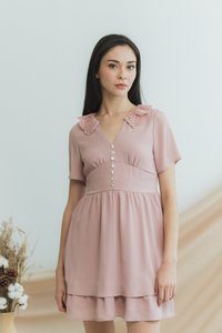 Wendy Eyelet Collar Dress in Pink