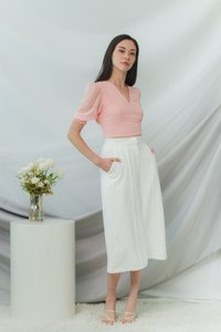 Lory Swiss Dot Crop Top in Pink