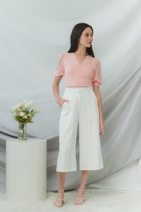 Lory Swiss Dot Crop Top in Pink