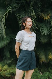 Shona Front Cut Out Top in White