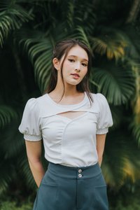 Shona Front Cut Out Top in White