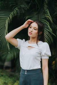 Shona Front Cut Out Top in White