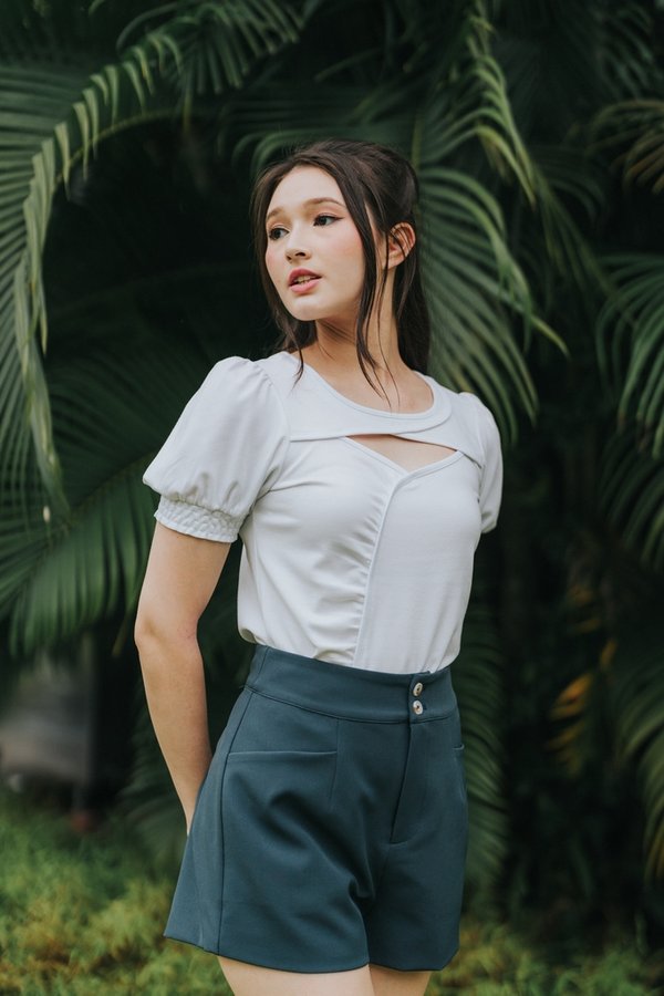 Shona Front Cut Out Top in White