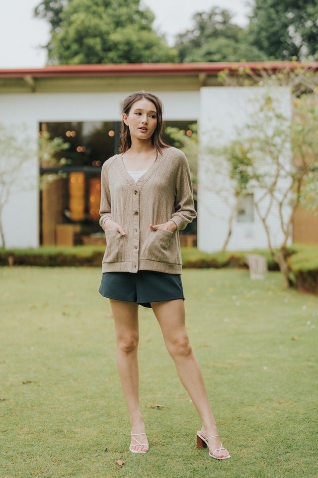Fransica Knit Cardigan in Khaki