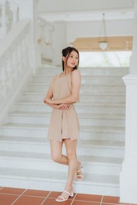 Lune Linen Top in Sand