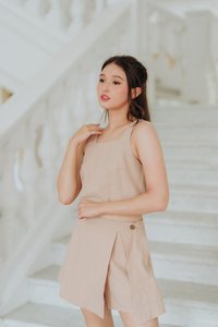 Lune Linen Top in Sand