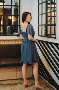 Harper Swiss Dots Dress in Teal (XS)