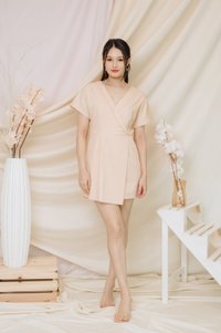 Shirley Kimono Romper in Light Peach (XS)