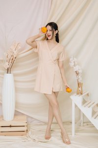 Shirley Kimono Romper in Light Peach (XS)