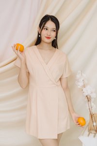 Shirley Kimono Romper in Light Peach (XS)