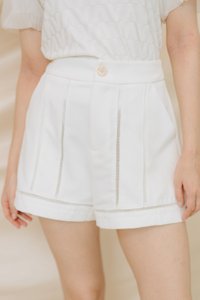 Charlotte Lattice High Waisted Short in White (XS)
