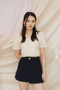Charlotte Lattice High Waisted Short in Dark Navy (XS)