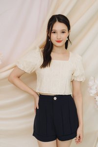 Charlotte Lattice High Waisted Short in Dark Navy (XS)
