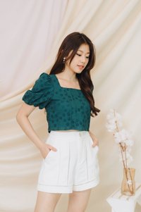 Charlotte Lattice High Waisted Short in White (XS)
