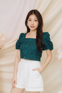 Charlotte Lattice High Waisted Short in White (XS)