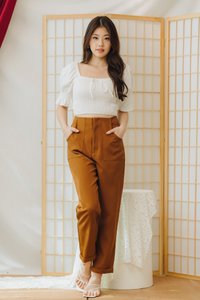 Della High Waisted Pants in Brown (XS)