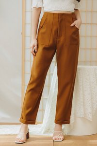 Della High Waisted Pants in Brown (XS)