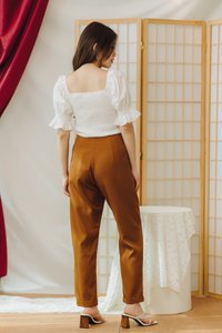 Della High Waisted Pants in Brown (XS)