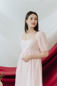 Blakely Broderie Maxi Dress in Light Pink (XS)