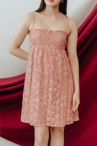 Ellie Lace Camisole Dress in Rose Pink (L)