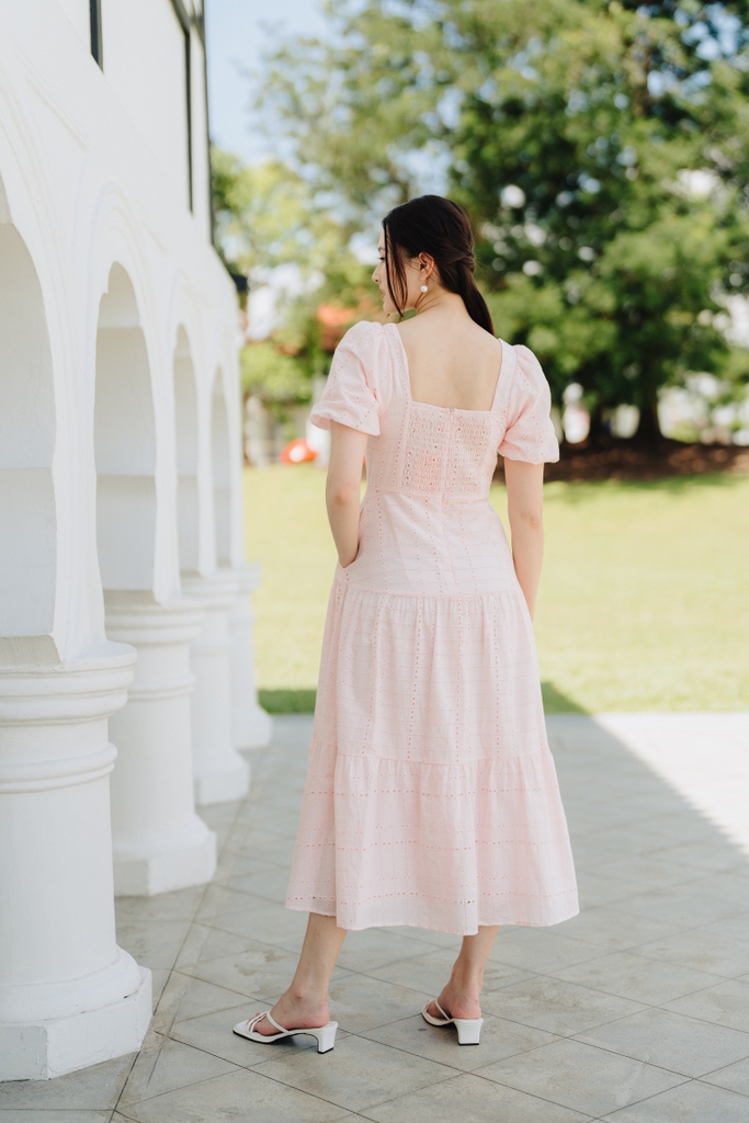 Eyelet tiered clearance dress