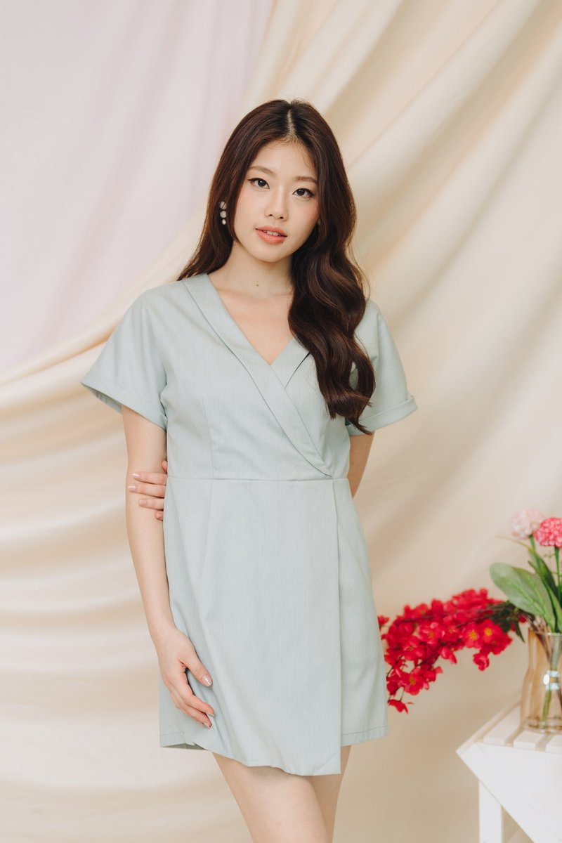 Shirley Kimono Romper in Sage (XS)