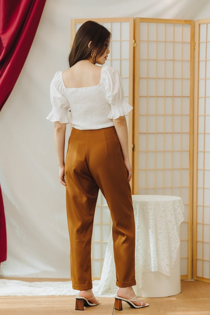 Della High Waisted Pants in Brown (XS)
