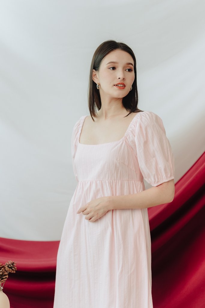 Blakely Broderie Maxi Dress in Light Pink (XS)