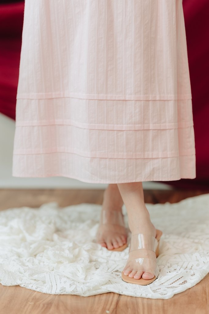Blakely Broderie Maxi Dress in Light Pink (XS)