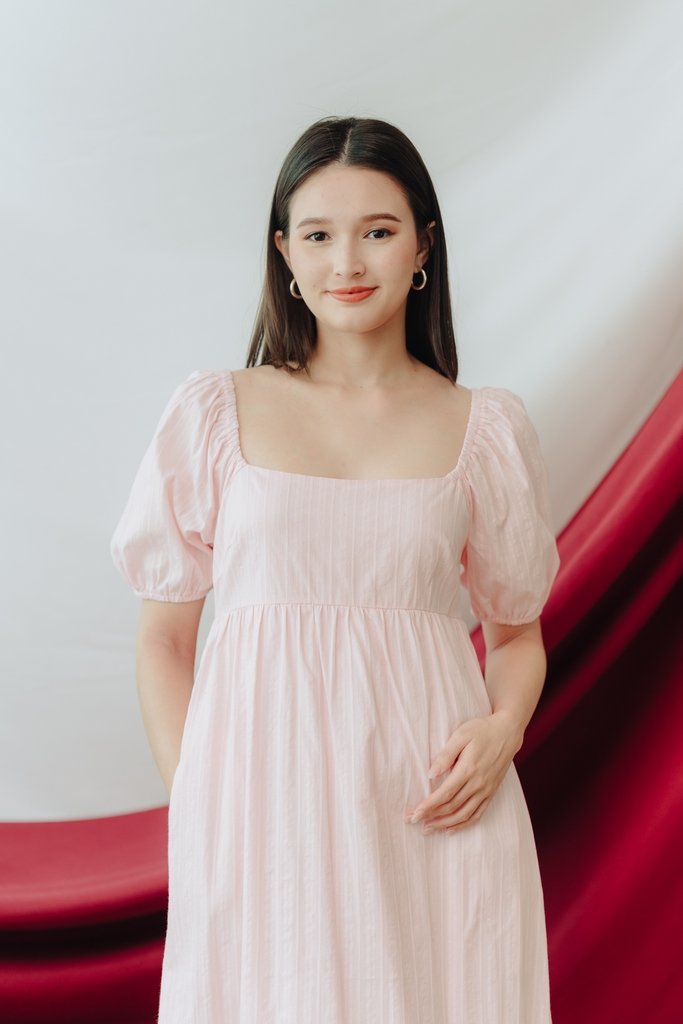 Blakely Broderie Maxi Dress in Light Pink (XS)