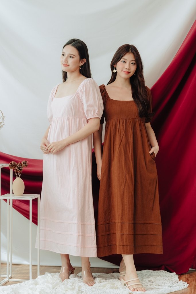 Blakely Broderie Maxi Dress in Light Pink (XS)