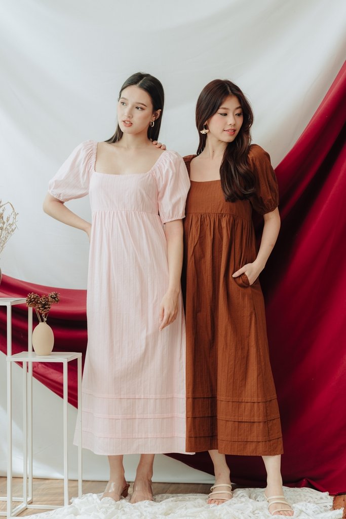 Blakely Broderie Maxi Dress in Light Pink (XS)