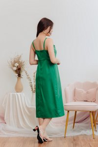 Glazier Camisole Slit Midi Dress in Kelly Green