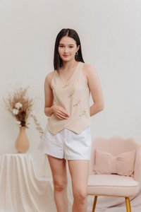 Kadel Cheongsam Top in Nude (L)
