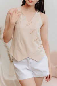 Kadel Cheongsam Top in Nude (L)