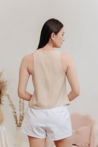 Kadel Cheongsam Top in Nude (L)