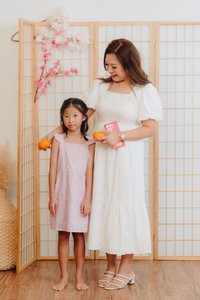 Bessie Kids Eyelet Dress in Pink