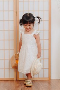 Bessie Kids Eyelet Dress in White